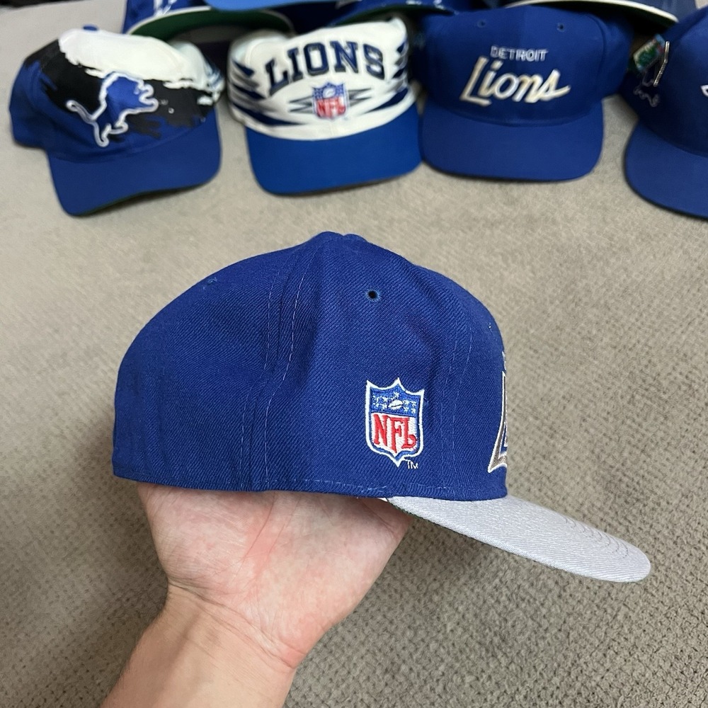 Vintage 1990s Detroit Lions sports specialties script fitted hat 6 7/8 - Picture 2 of 6